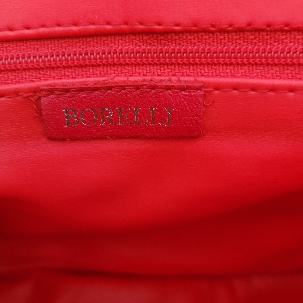 Borelli Vintage Red Leather Quilted Shoulder Purse Gold Hardware Sliding Adjusta - Picture 8 of 8